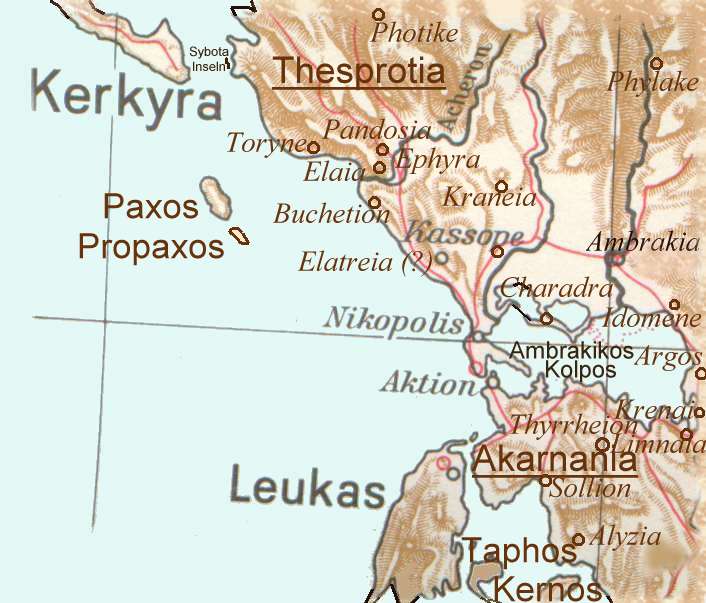 Kerkyra, Leukas, Akarnanien, Acheron