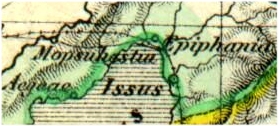 Die Kilikische Pforte, der enge Durchgang zwischen dem Taurosgebirge und dem Meer, wenn man die Grenze zwischen  Kilikien und Syrien überquert.
